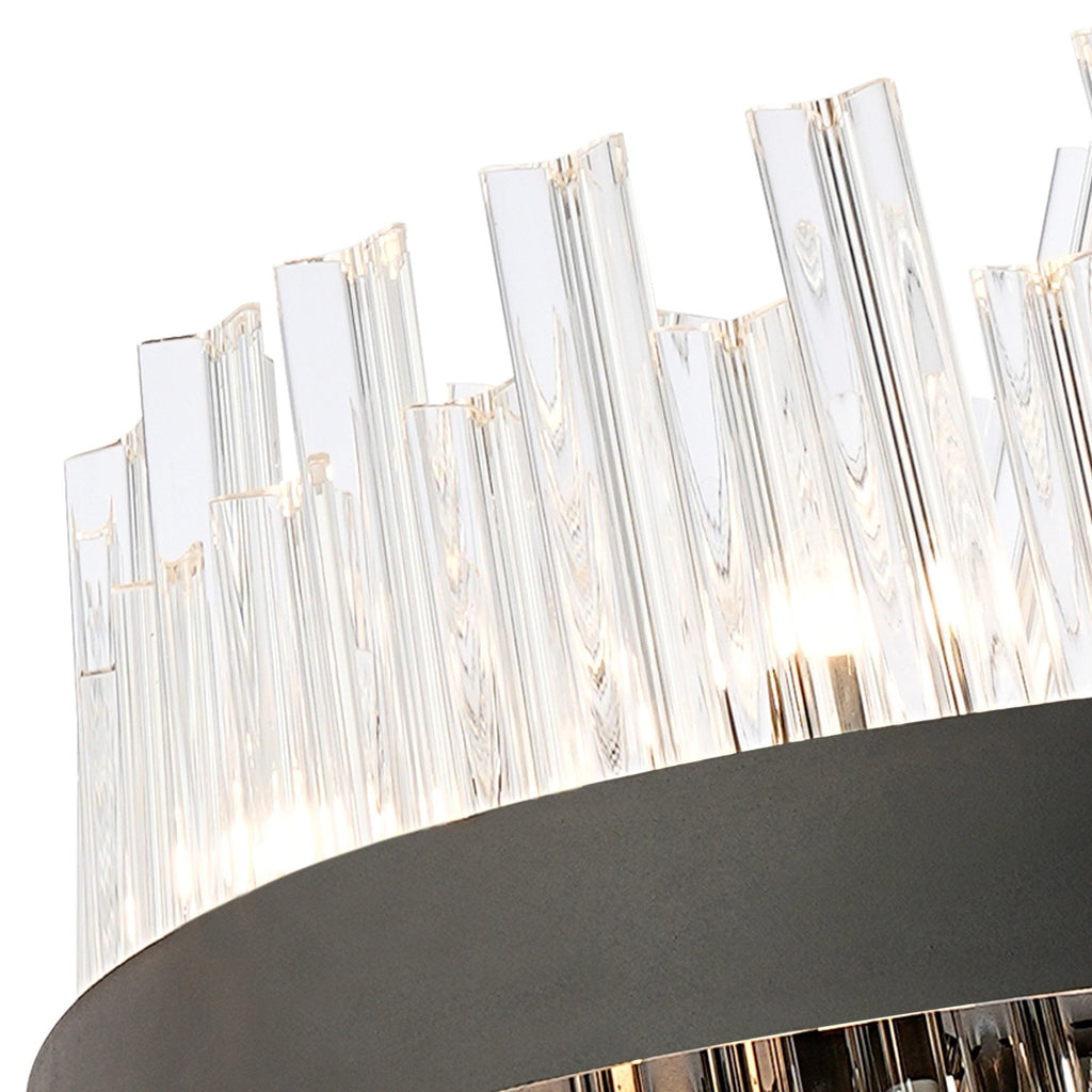 NL9502BL/CL9 Kaffer 24 Light Round Pendant Satin Black Clear