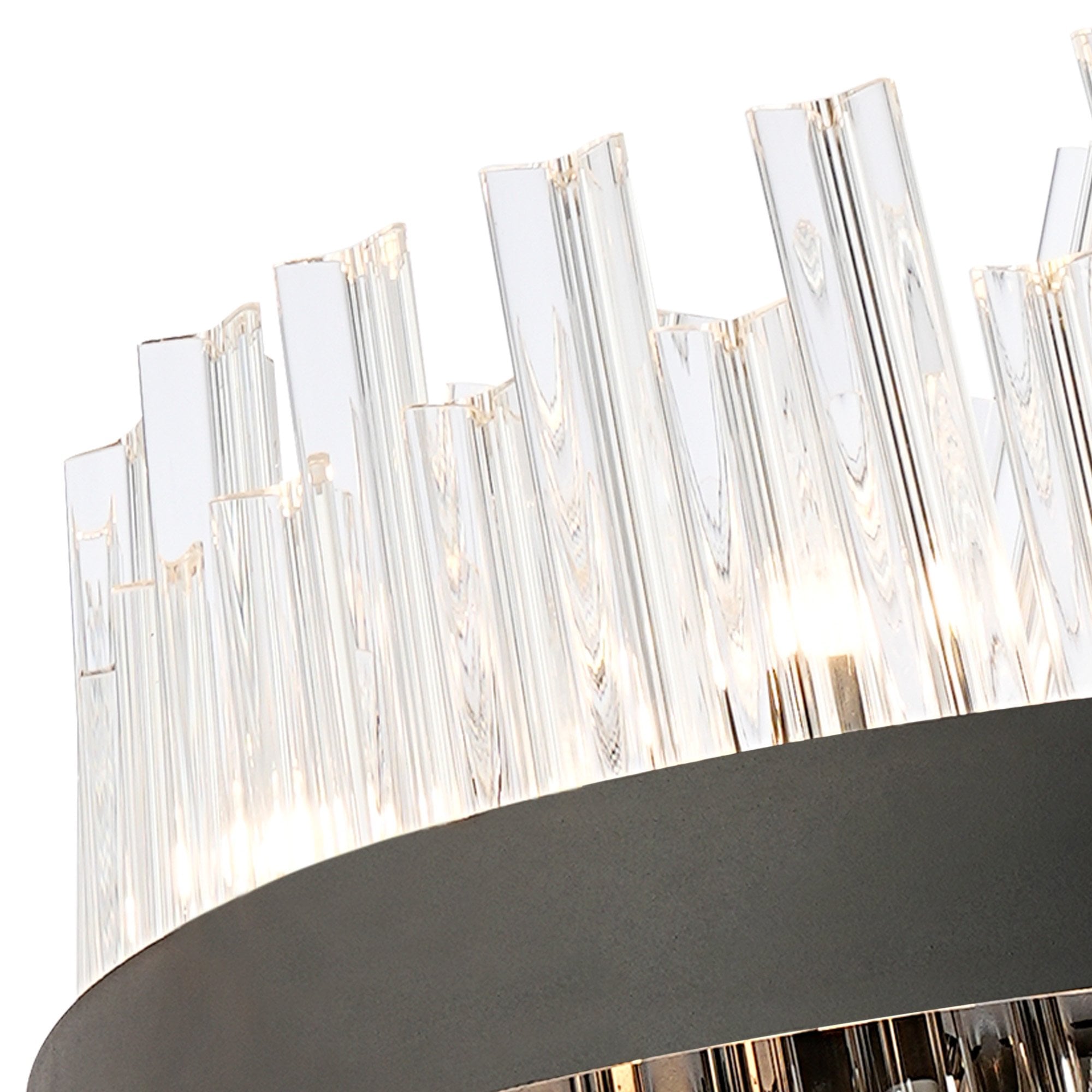 NL9502BL/CL9 Kaffer 24 Light Round Pendant Satin Black Clear
