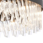 NL9502BL/CL9 Kaffer 24 Light Round Pendant Satin Black Clear