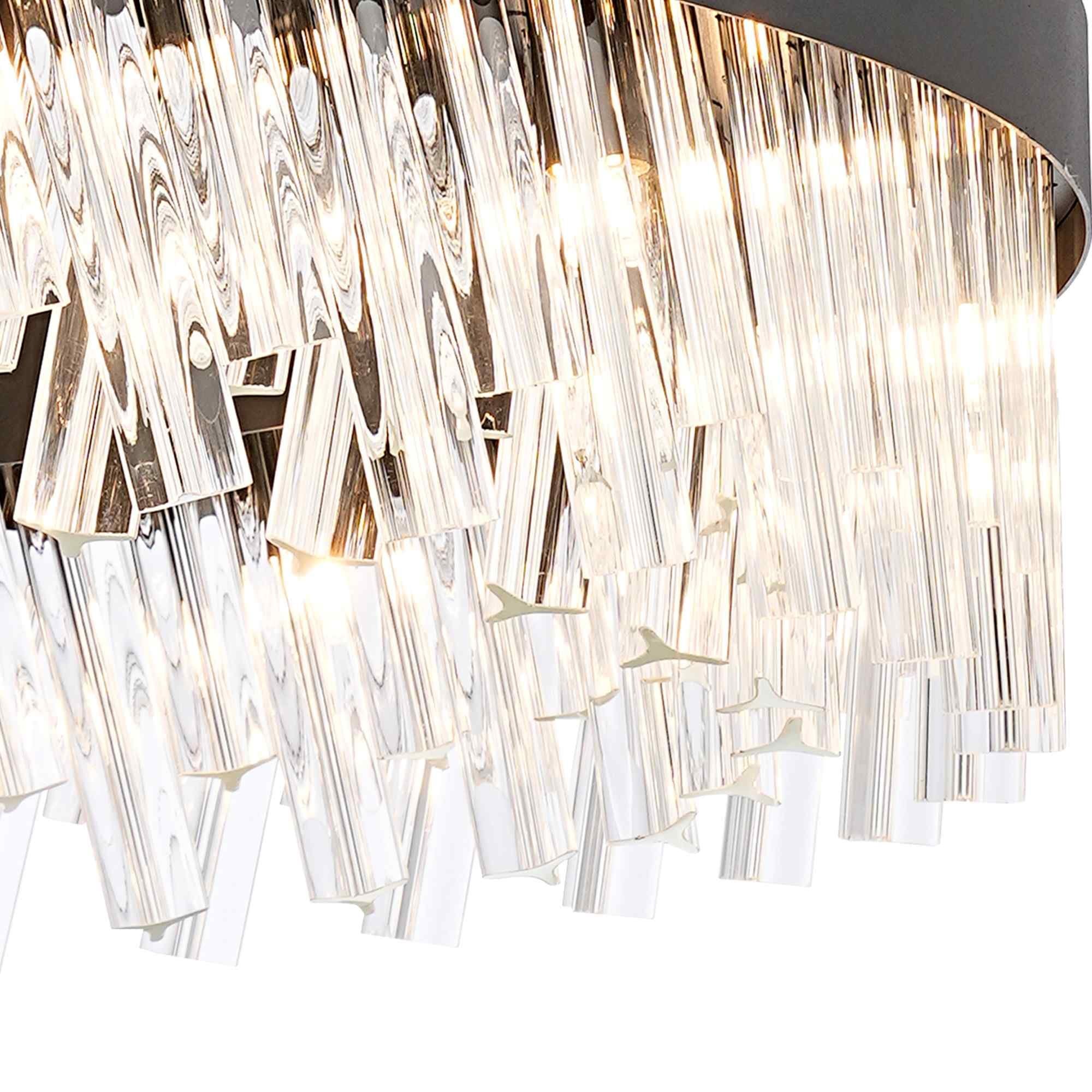 NL9502BL/CL9 Kaffer 24 Light Round Pendant Satin Black Clear