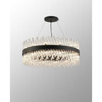 NL9502BL/CL9 Kaffer 24 Light Round Pendant Satin Black Clear