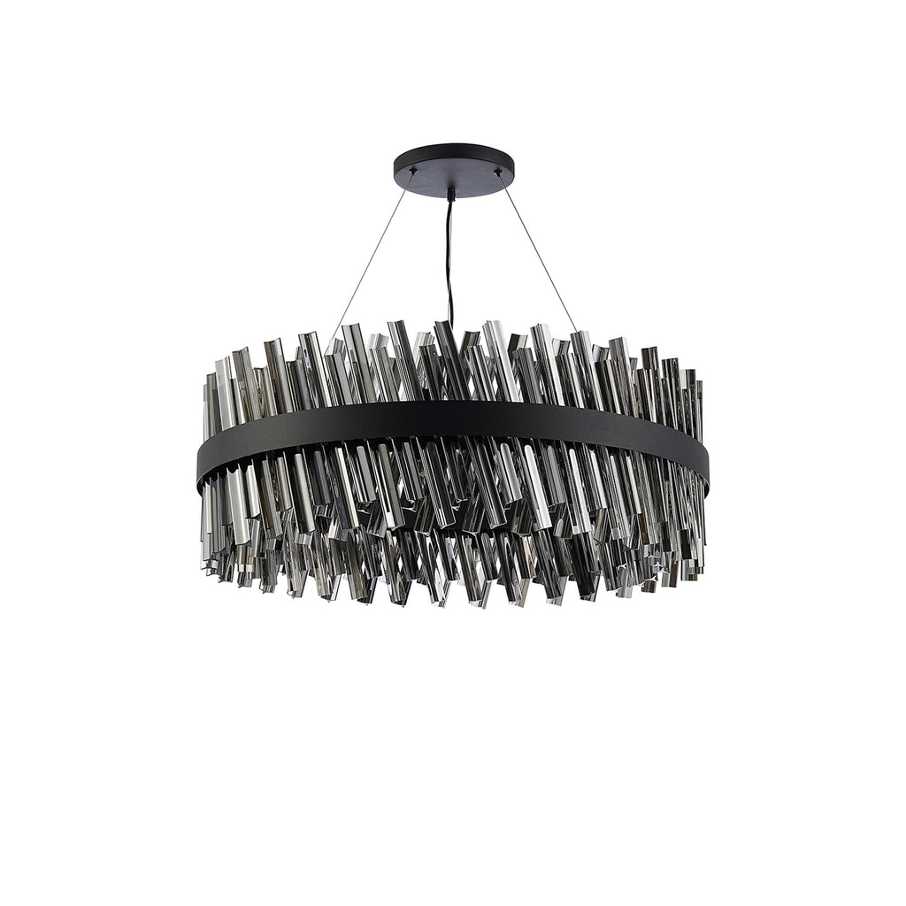 NL9502BL/SM9 Kaffer 24 Light Round Pendant Satin Black Smoke