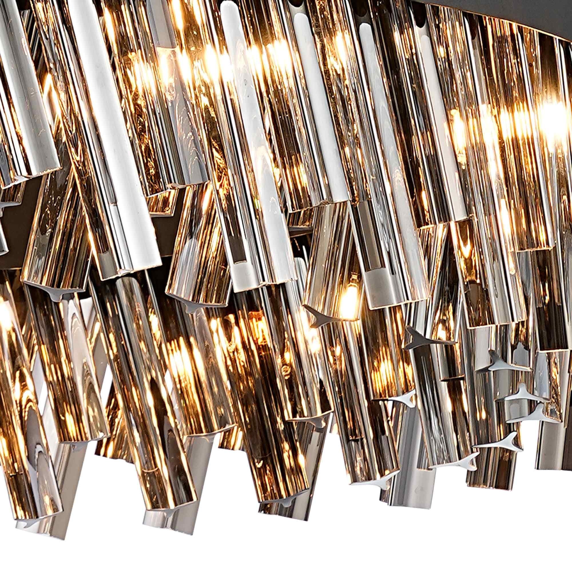NL9502BL/SM9 Kaffer 24 Light Round Pendant Satin Black Smoke