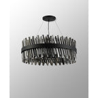 NL9502BL/SM9 Kaffer 24 Light Round Pendant Satin Black Smoke