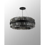 NL9502BL/SM9 Kaffer 24 Light Round Pendant Satin Black Smoke