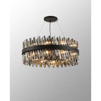 NL9502BL/SM9 Kaffer 24 Light Round Pendant Satin Black Smoke