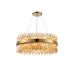 NL9502BR/AM9 Kaffer 24 Light Round Pendant Brass Amber