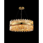 NL9502BR/AM9 Kaffer 24 Light Round Pendant Brass Amber