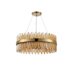 NL9502BR/AM9 Kaffer 24 Light Round Pendant Brass Amber