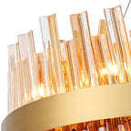NL9502BR/AM9 Kaffer 24 Light Round Pendant Brass Amber