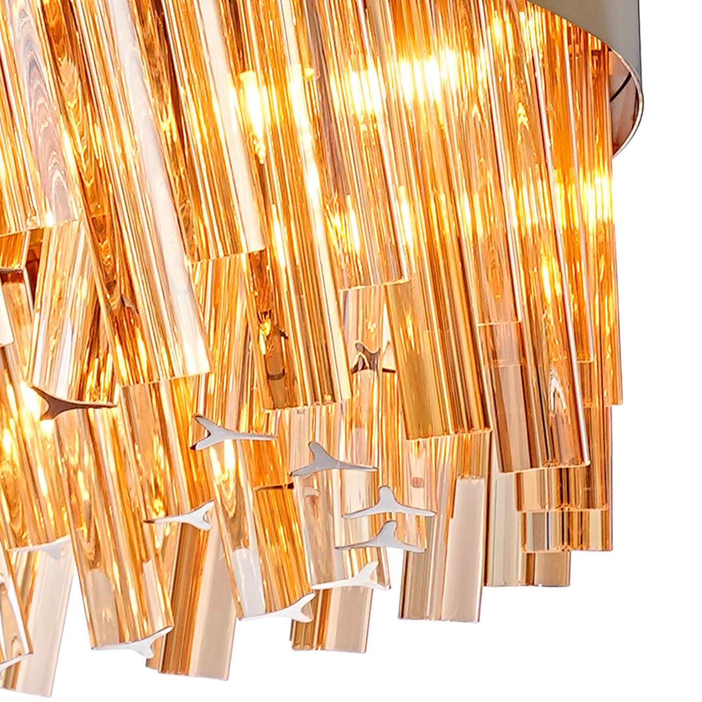 NL9502BR/AM9 Kaffer 24 Light Round Pendant Brass Amber