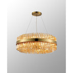 NL9502BR/AM9 Kaffer 24 Light Round Pendant Brass Amber