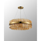 NL9502BR/AM9 Kaffer 24 Light Round Pendant Brass Amber