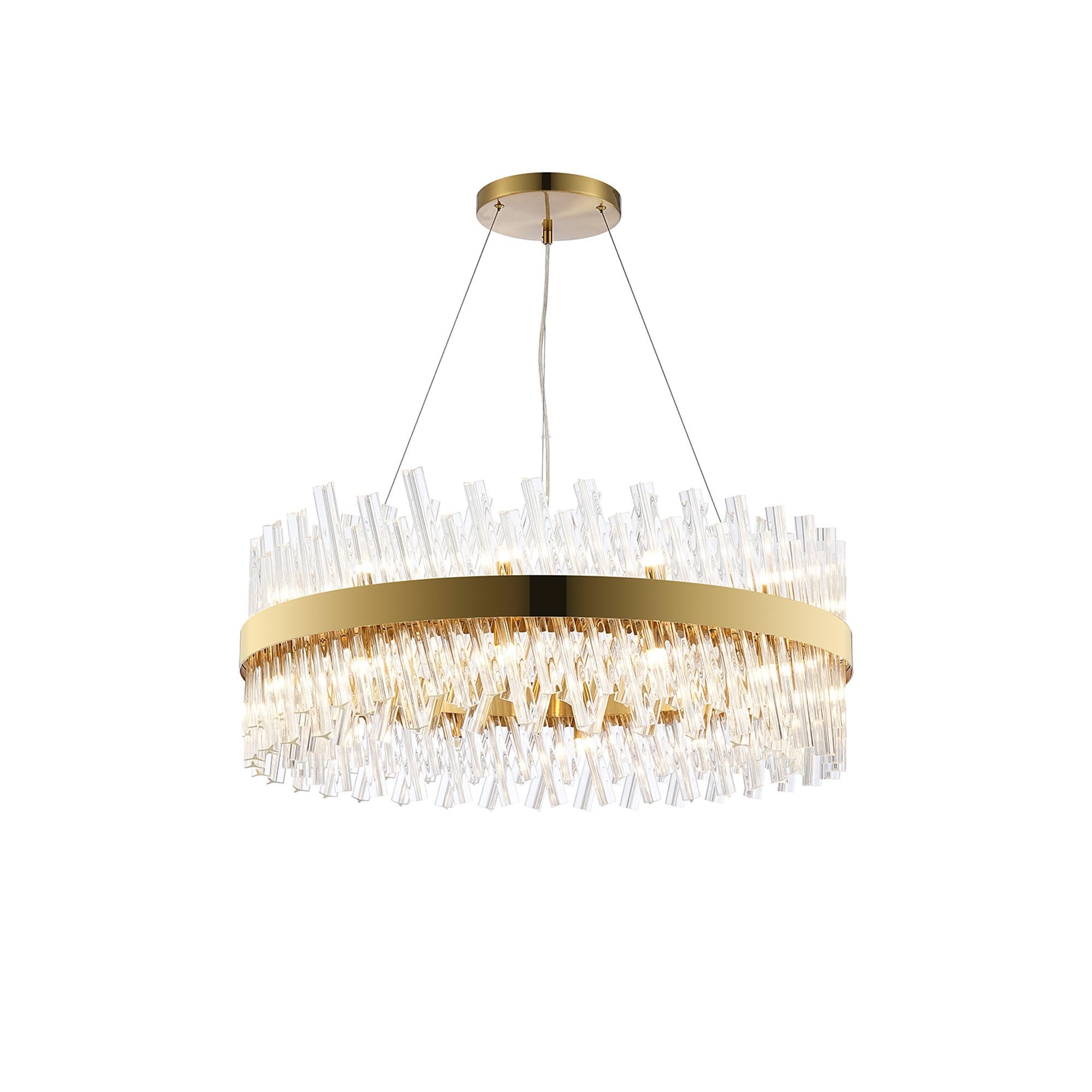 NL9502BR/CL9 Kaffer 24 Light Round Pendant Brass Clear