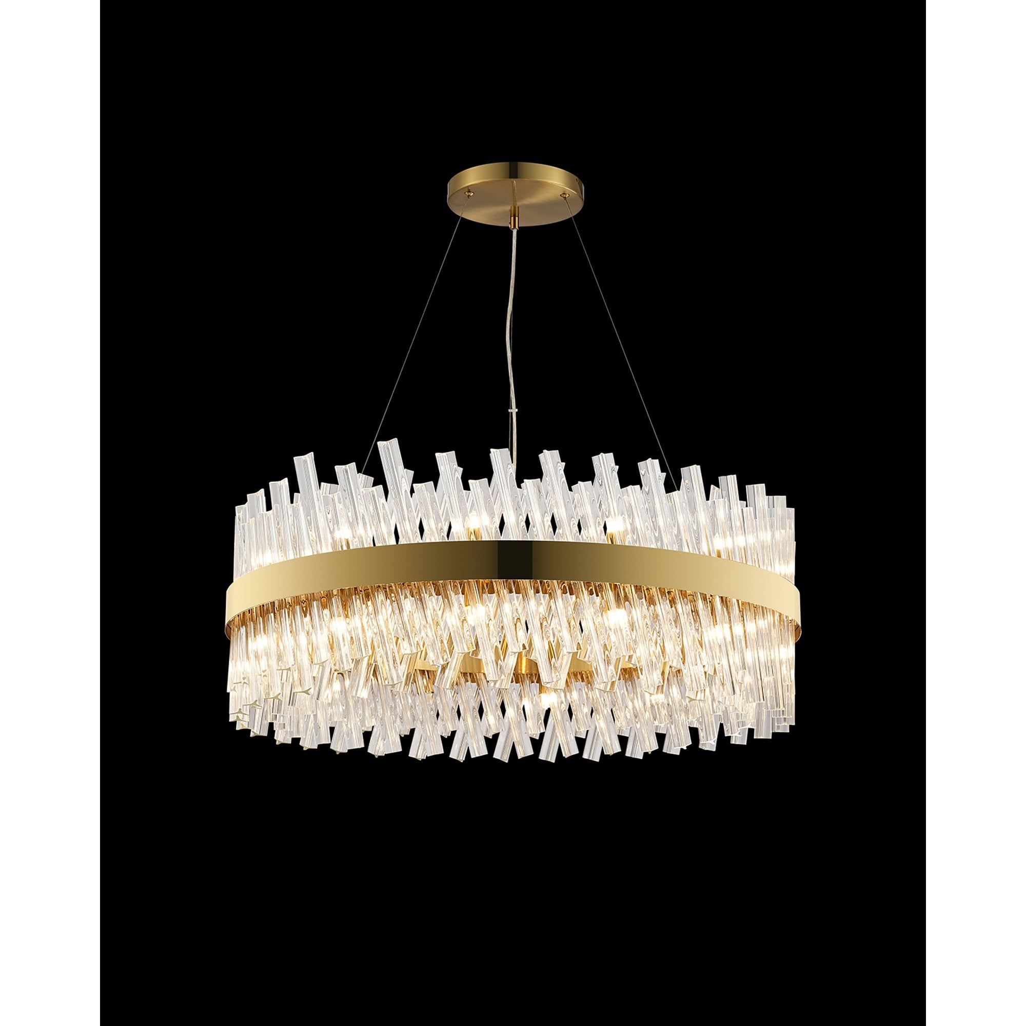 NL9502BR/CL9 Kaffer 24 Light Round Pendant Brass Clear