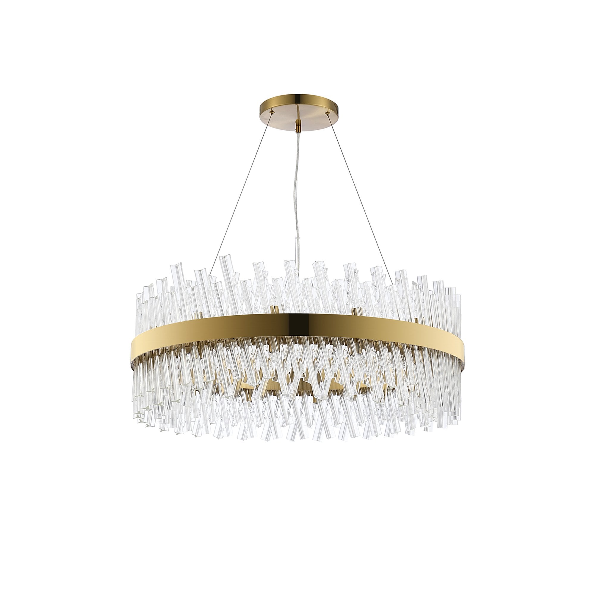 NL9502BR/CL9 Kaffer 24 Light Round Pendant Brass Clear