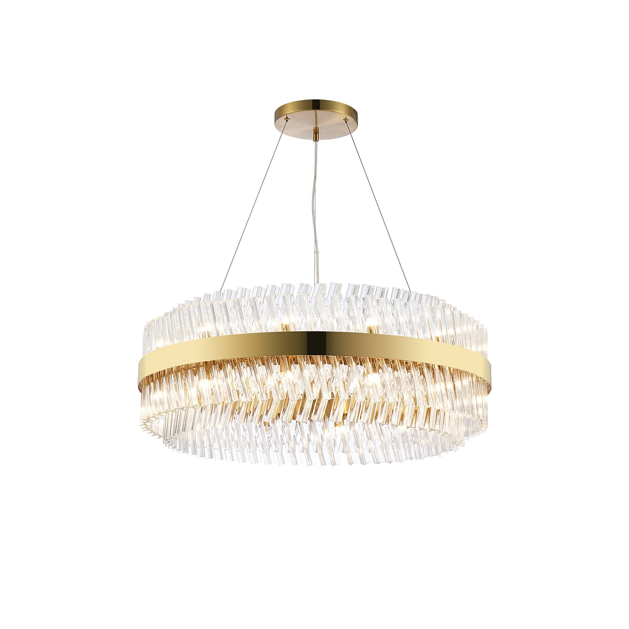 NL9502BR/CL9 Kaffer 24 Light Round Pendant Brass Clear