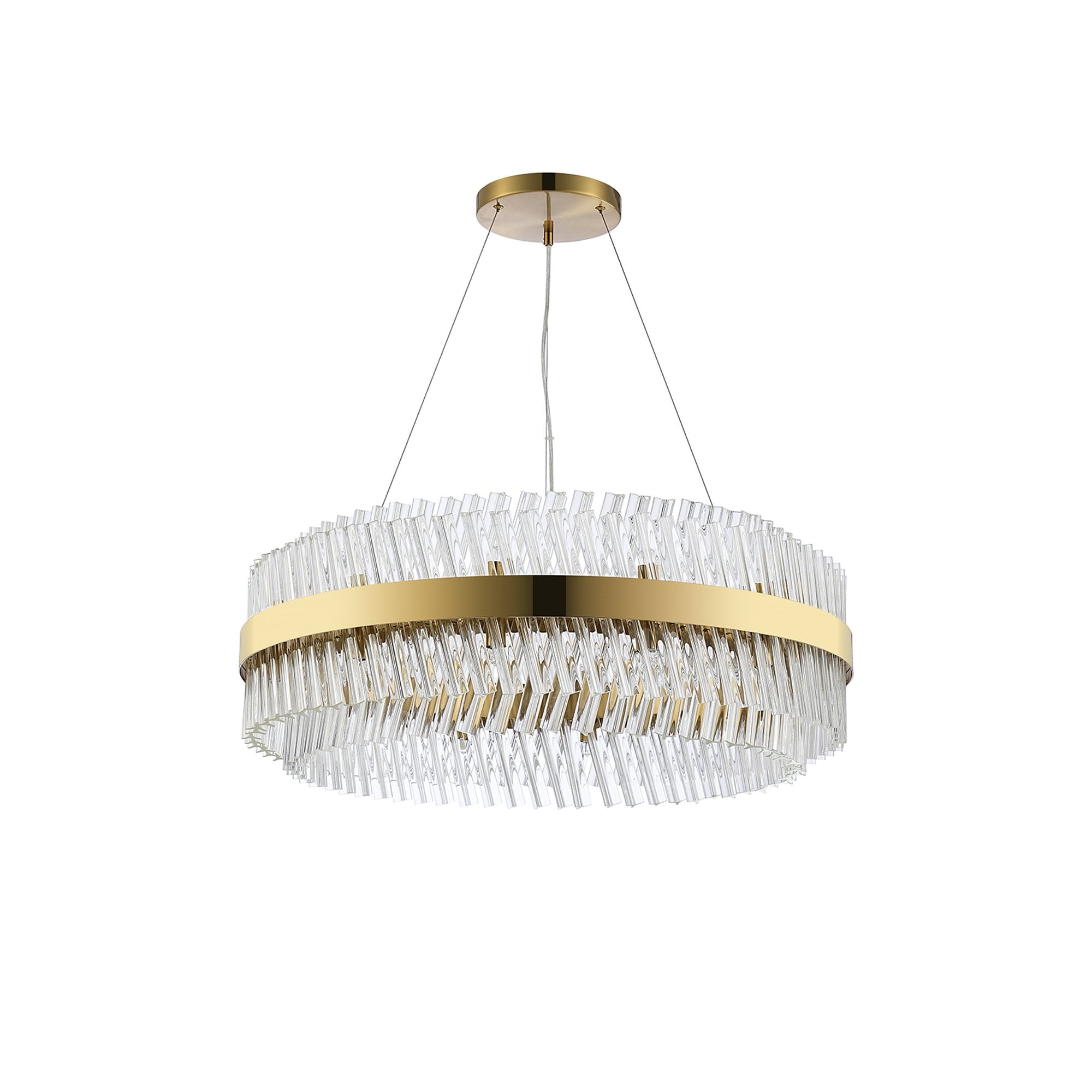 NL9502BR/CL9 Kaffer 24 Light Round Pendant Brass Clear