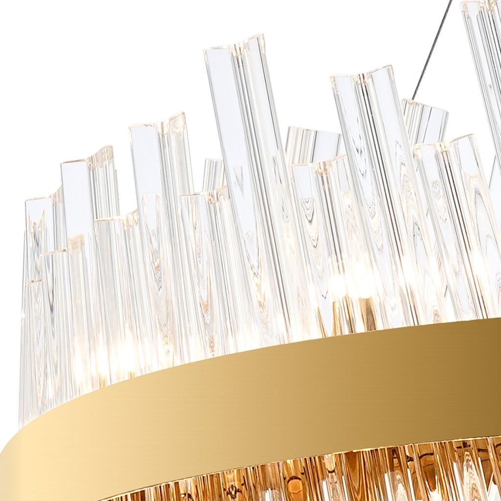 NL9502BR/CL9 Kaffer 24 Light Round Pendant Brass Clear