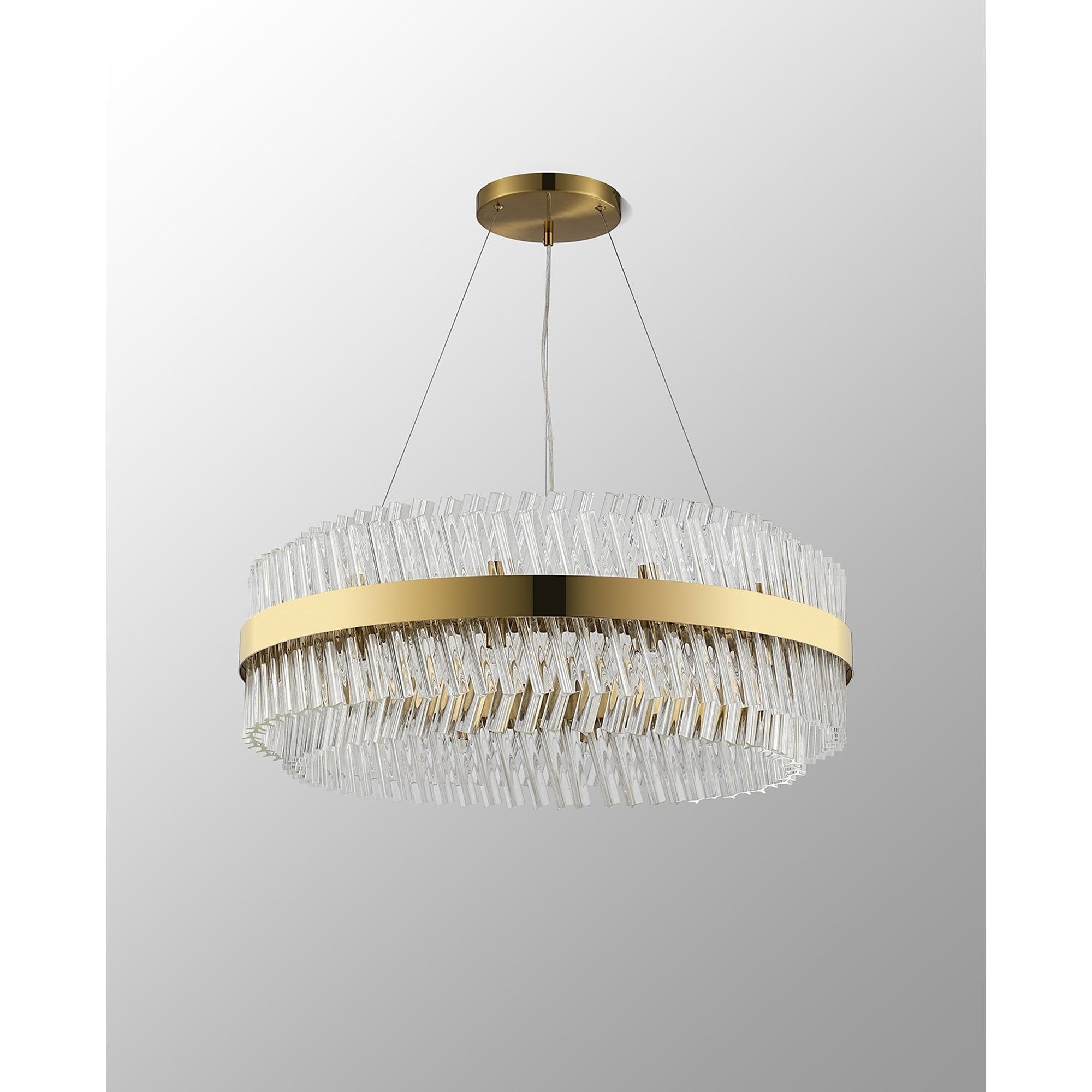 NL9502BR/CL9 Kaffer 24 Light Round Pendant Brass Clear