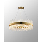 NL9502BR/CL9 Kaffer 24 Light Round Pendant Brass Clear