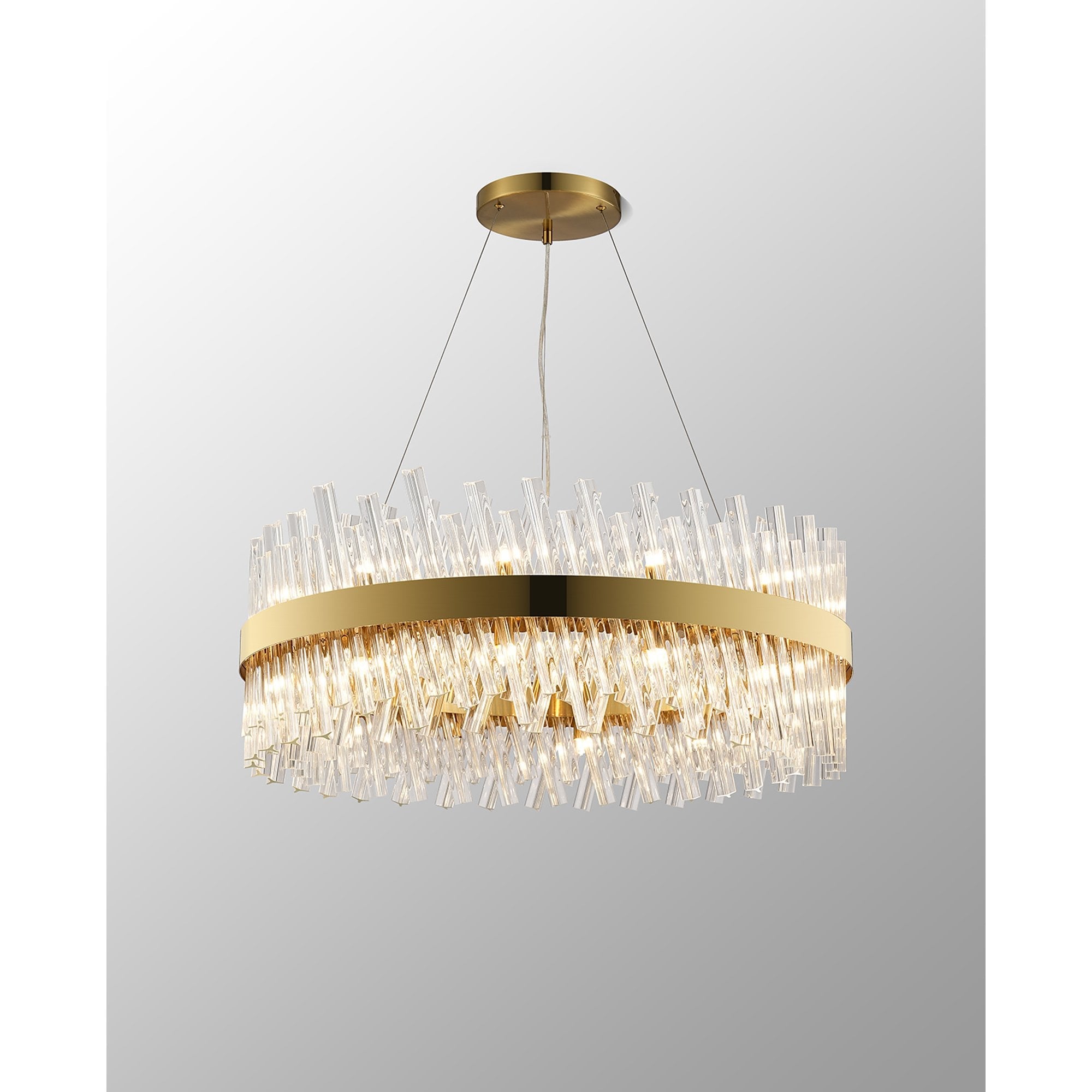 NL9502BR/CL9 Kaffer 24 Light Round Pendant Brass Clear