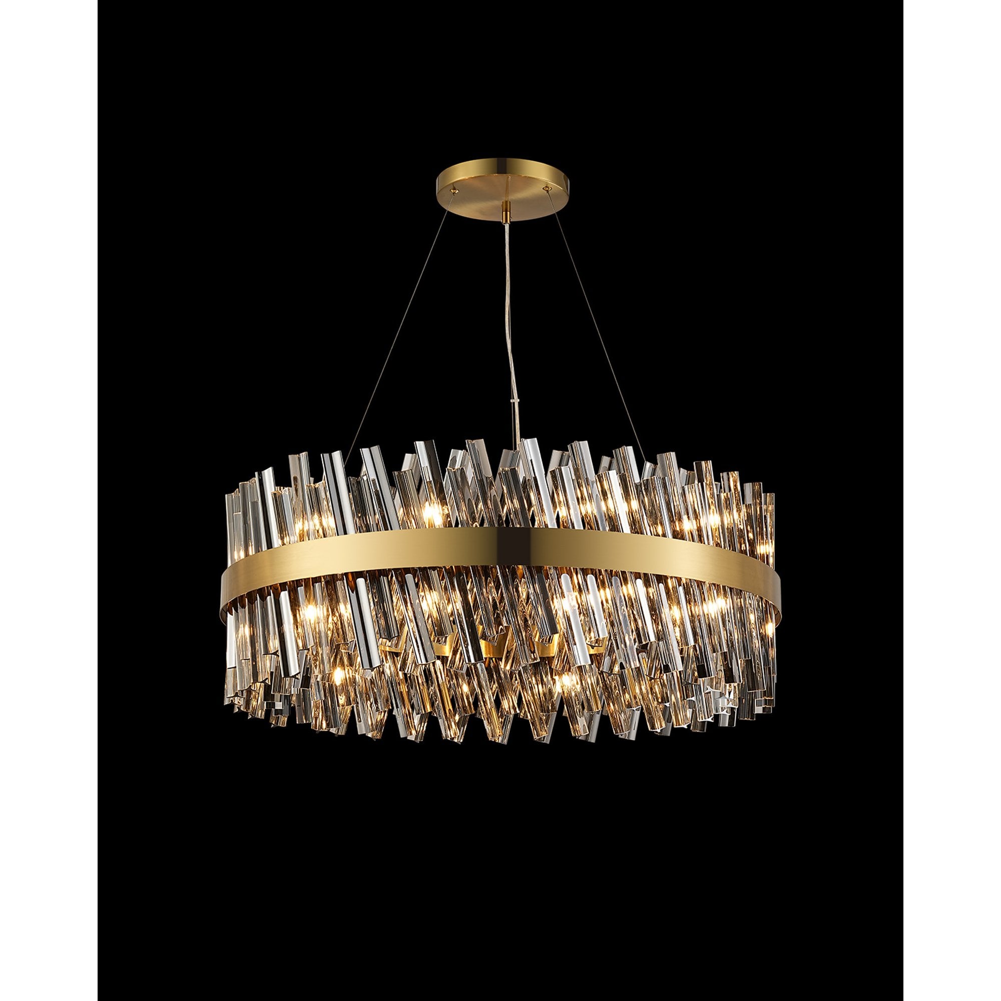 NL9502BR/SM9 Kaffer 24 Light Round Pendant Brass Smoke