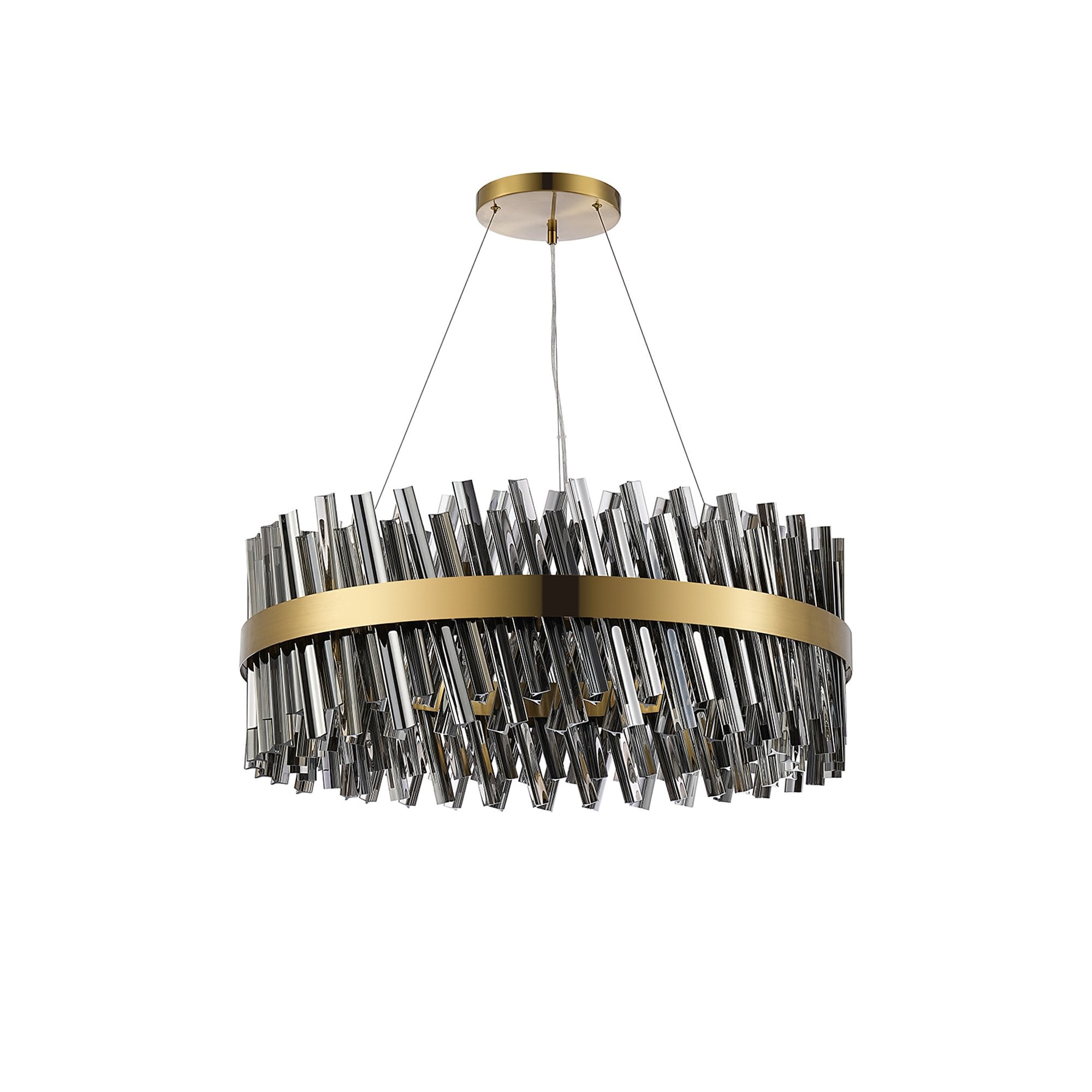 NL9502BR/SM9 Kaffer 24 Light Round Pendant Brass Smoke