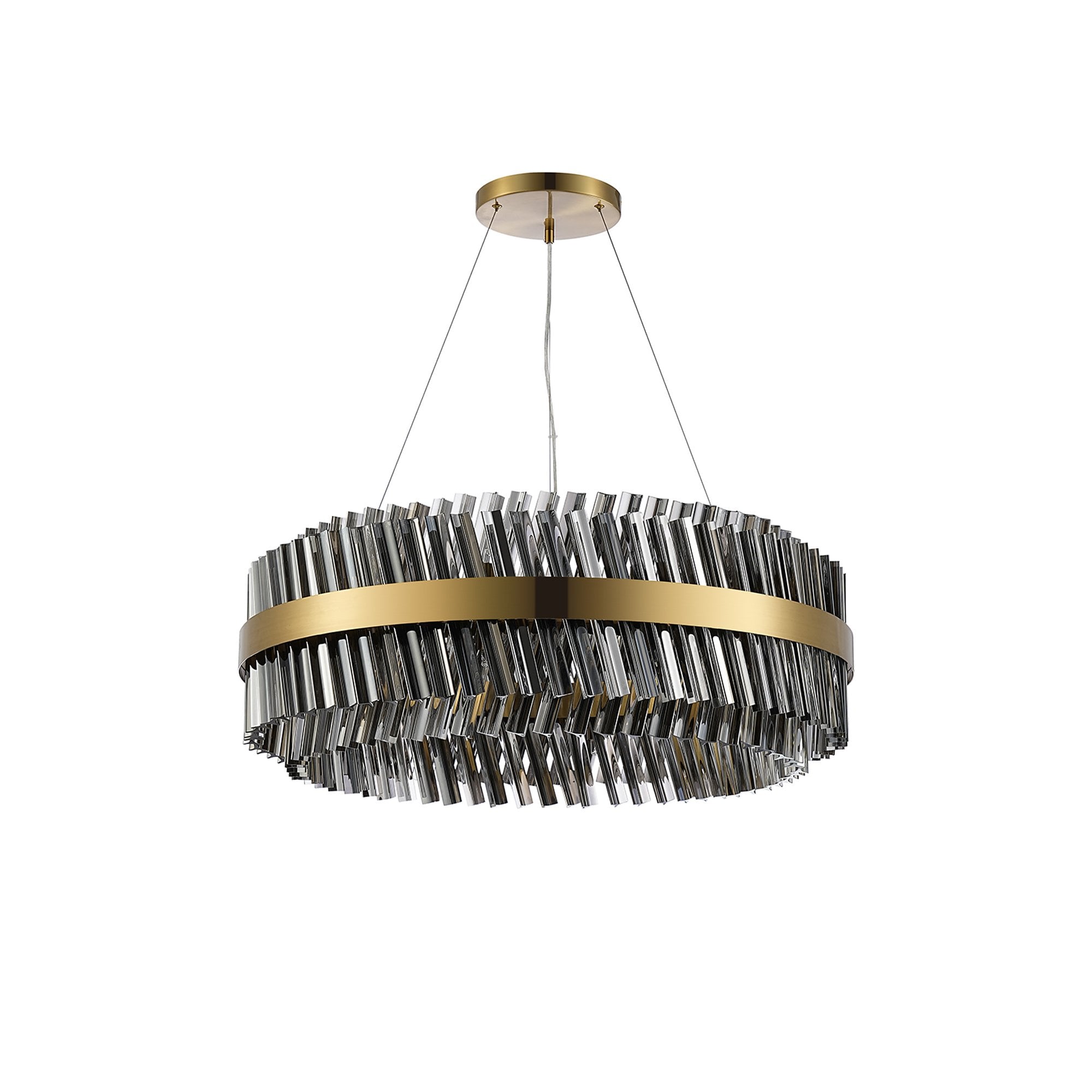 NL9502BR/SM9 Kaffer 24 Light Round Pendant Brass Smoke