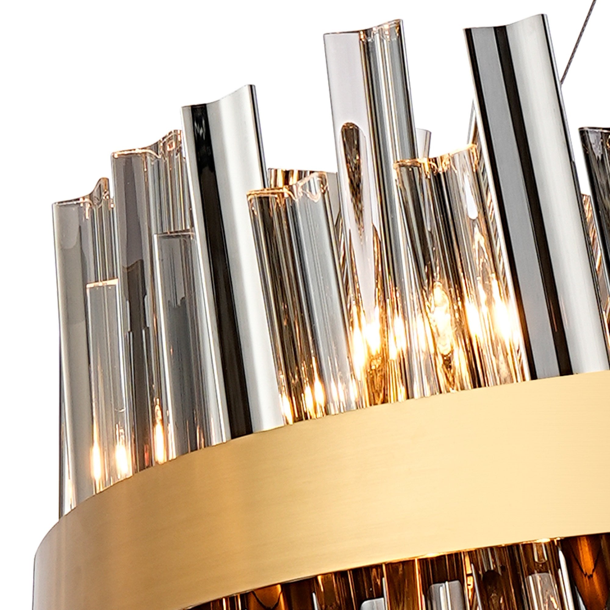 NL9502BR/SM9 Kaffer 24 Light Round Pendant Brass Smoke