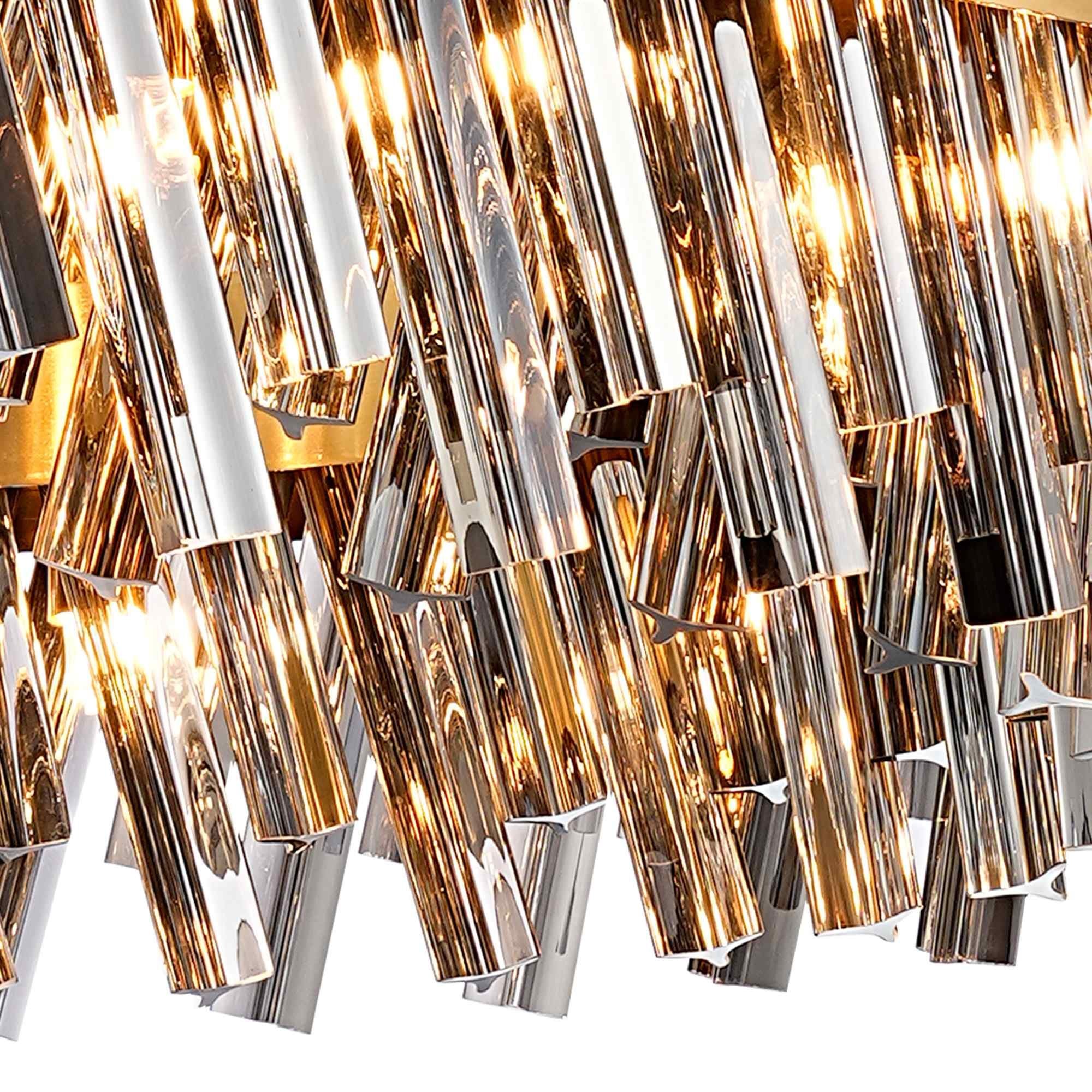NL9502BR/SM9 Kaffer 24 Light Round Pendant Brass Smoke