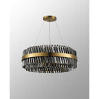 NL9502BR/SM9 Kaffer 24 Light Round Pendant Brass Smoke