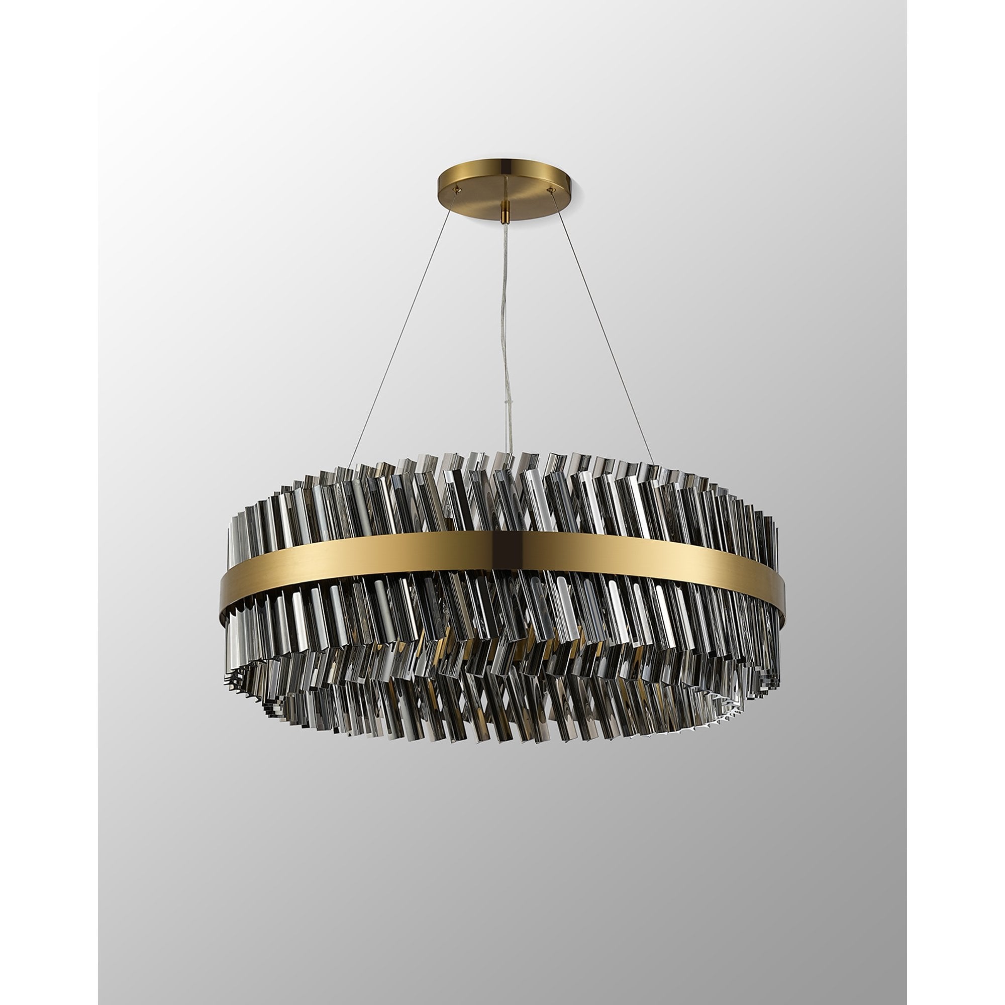 NL9502BR/SM9 Kaffer 24 Light Round Pendant Brass Smoke