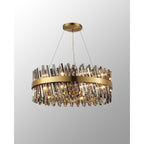 NL9502BR/SM9 Kaffer 24 Light Round Pendant Brass Smoke