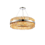 NL9502PN/AM9 Kaffer 24 Light Round Pendant Polished Nickel Amber