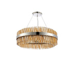 NL9502PN/AM9 Kaffer 24 Light Round Pendant Polished Nickel Amber
