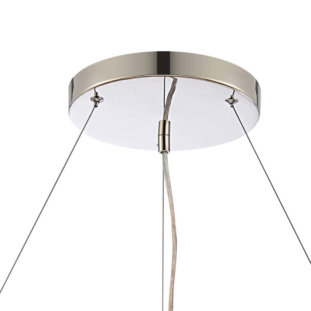 NL9502PN/AM9 Kaffer 24 Light Round Pendant Polished Nickel Amber