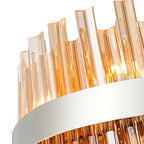 NL9502PN/AM9 Kaffer 24 Light Round Pendant Polished Nickel Amber