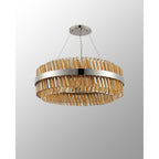 NL9502PN/AM9 Kaffer 24 Light Round Pendant Polished Nickel Amber