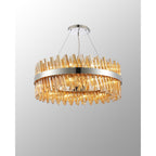 NL9502PN/AM9 Kaffer 24 Light Round Pendant Polished Nickel Amber