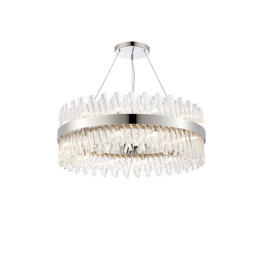 NL9502PN/CL9 Kaffer 24 Light Round Pendant Polished Nickel Clear