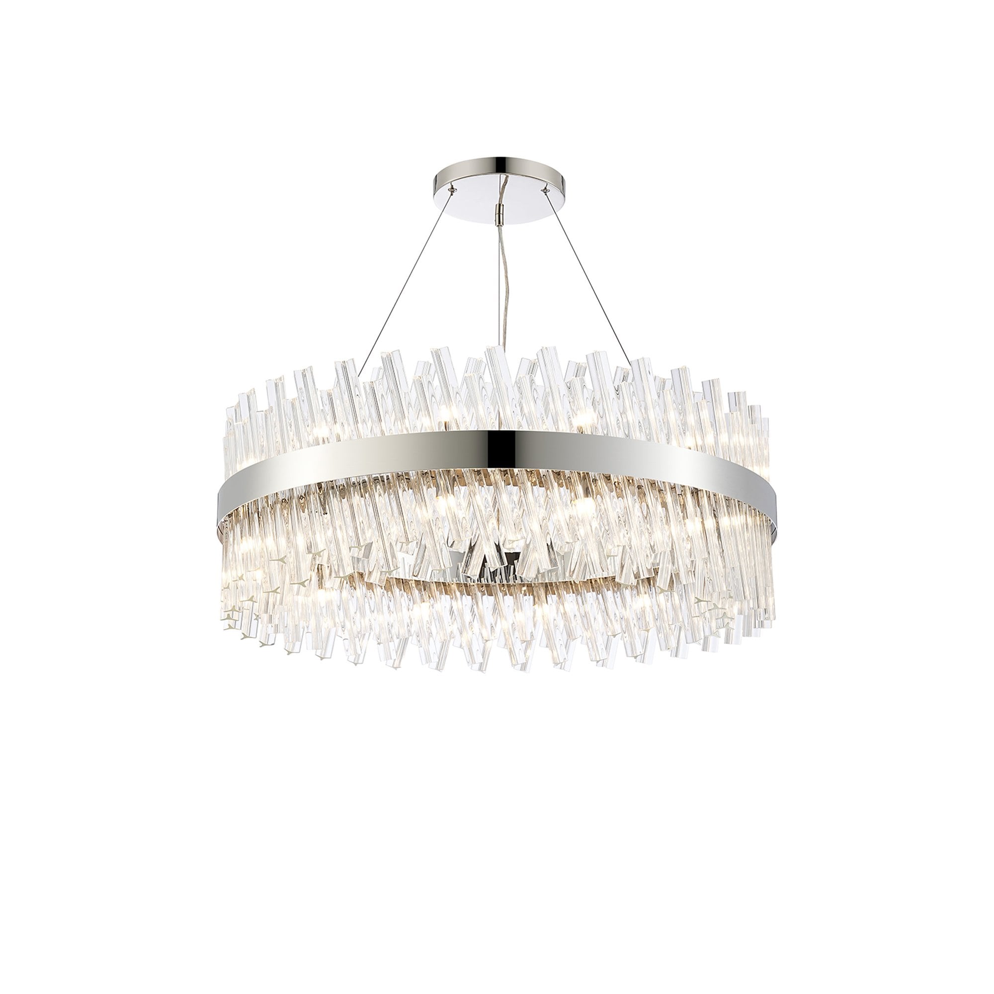 NL9502PN/CL9 Kaffer 24 Light Round Pendant Polished Nickel Clear