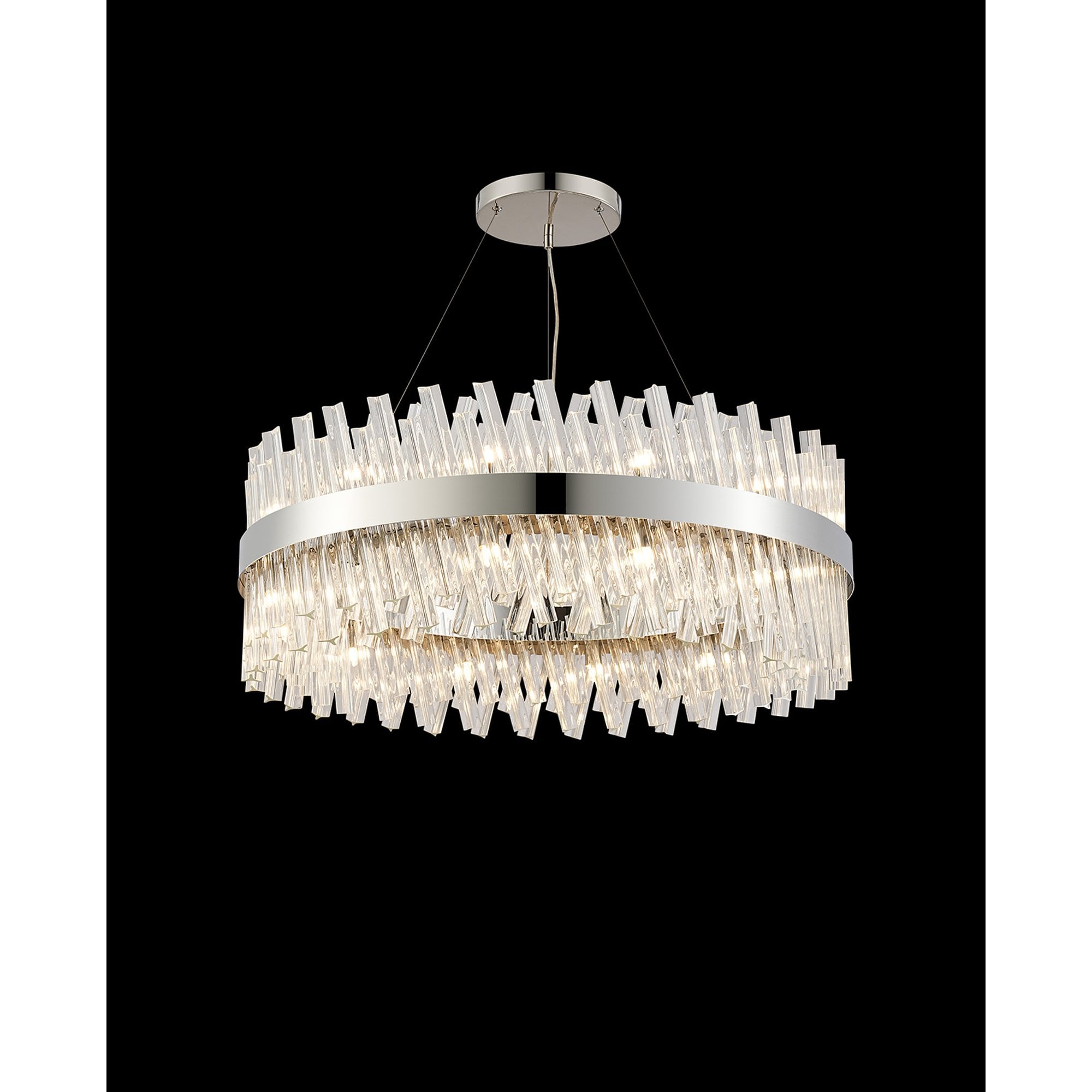 NL9502PN/CL9 Kaffer 24 Light Round Pendant Polished Nickel Clear
