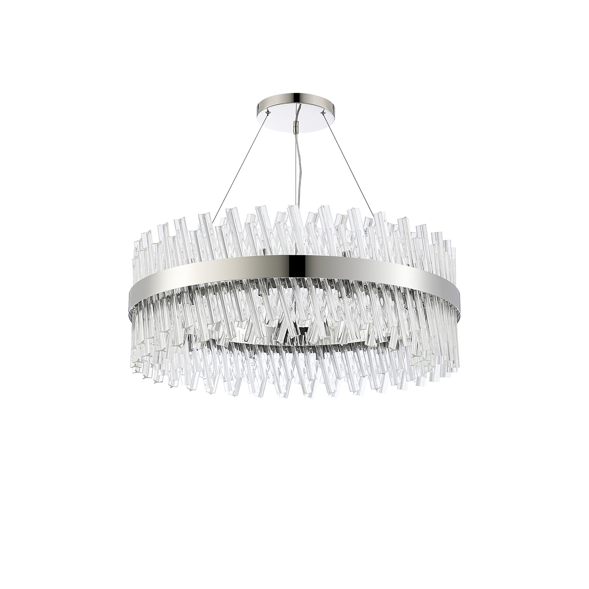 NL9502PN/CL9 Kaffer 24 Light Round Pendant Polished Nickel Clear