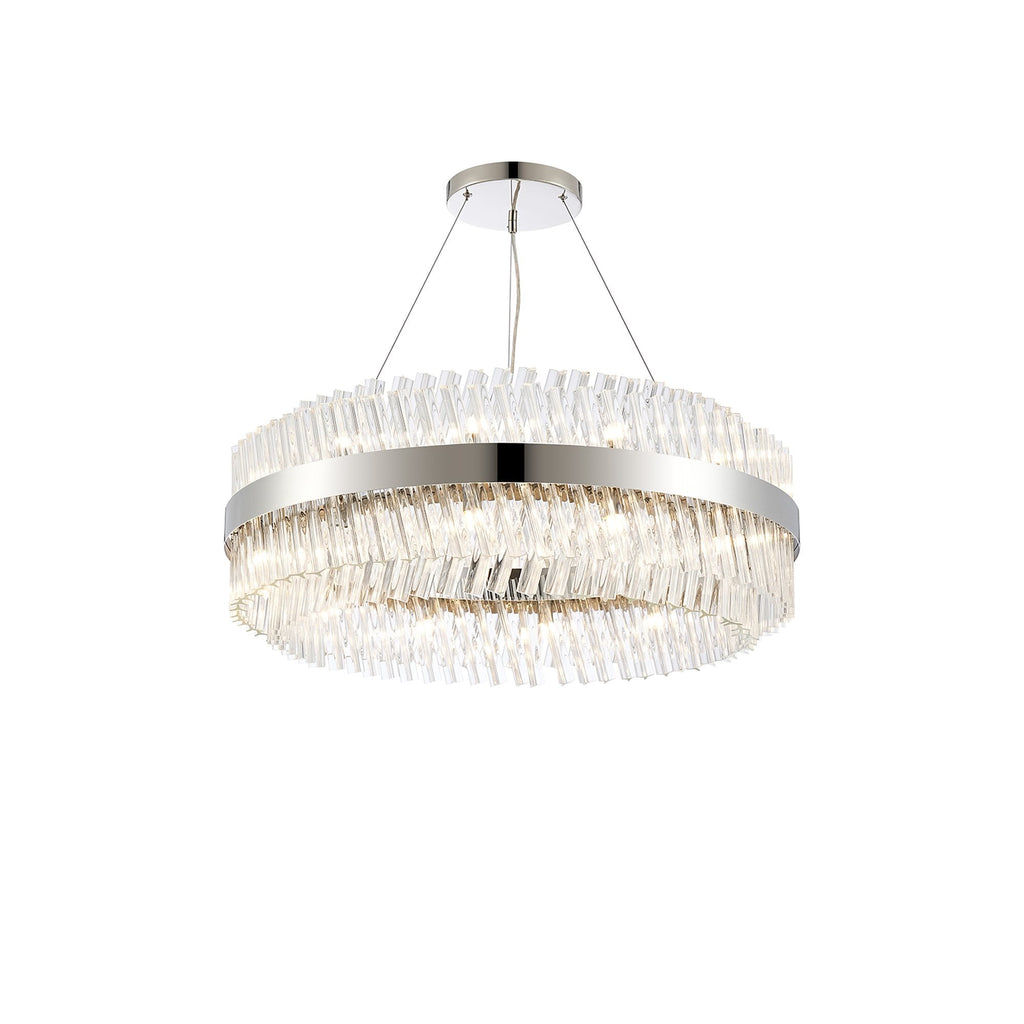 NL9502PN/CL9 Kaffer 24 Light Round Pendant Polished Nickel Clear