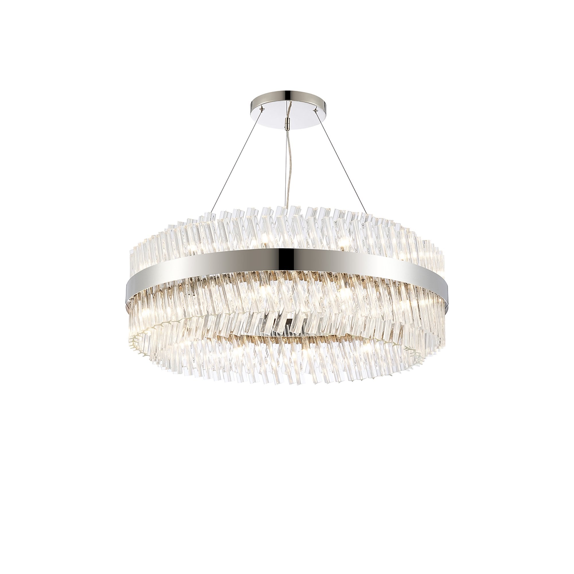 NL9502PN/CL9 Kaffer 24 Light Round Pendant Polished Nickel Clear