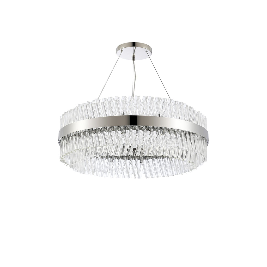 NL9502PN/CL9 Kaffer 24 Light Round Pendant Polished Nickel Clear