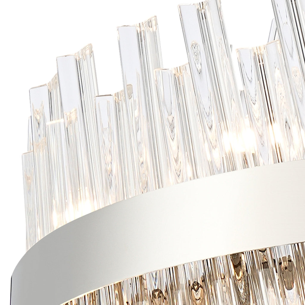 NL9502PN/CL9 Kaffer 24 Light Round Pendant Polished Nickel Clear