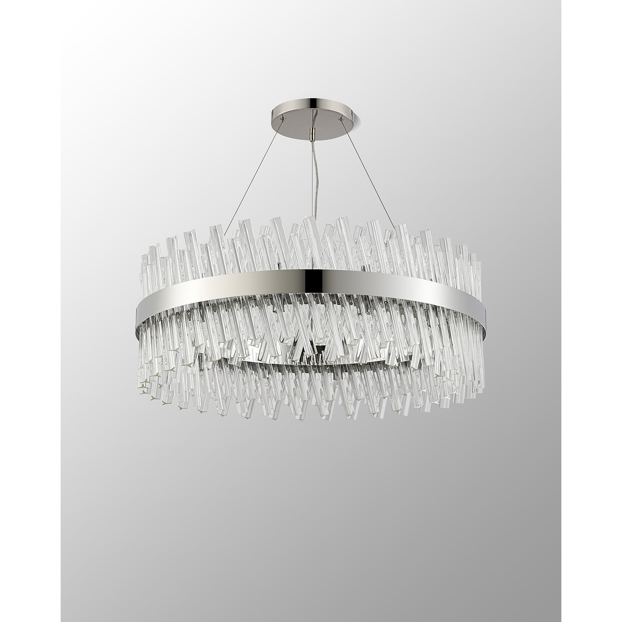 NL9502PN/CL9 Kaffer 24 Light Round Pendant Polished Nickel Clear
