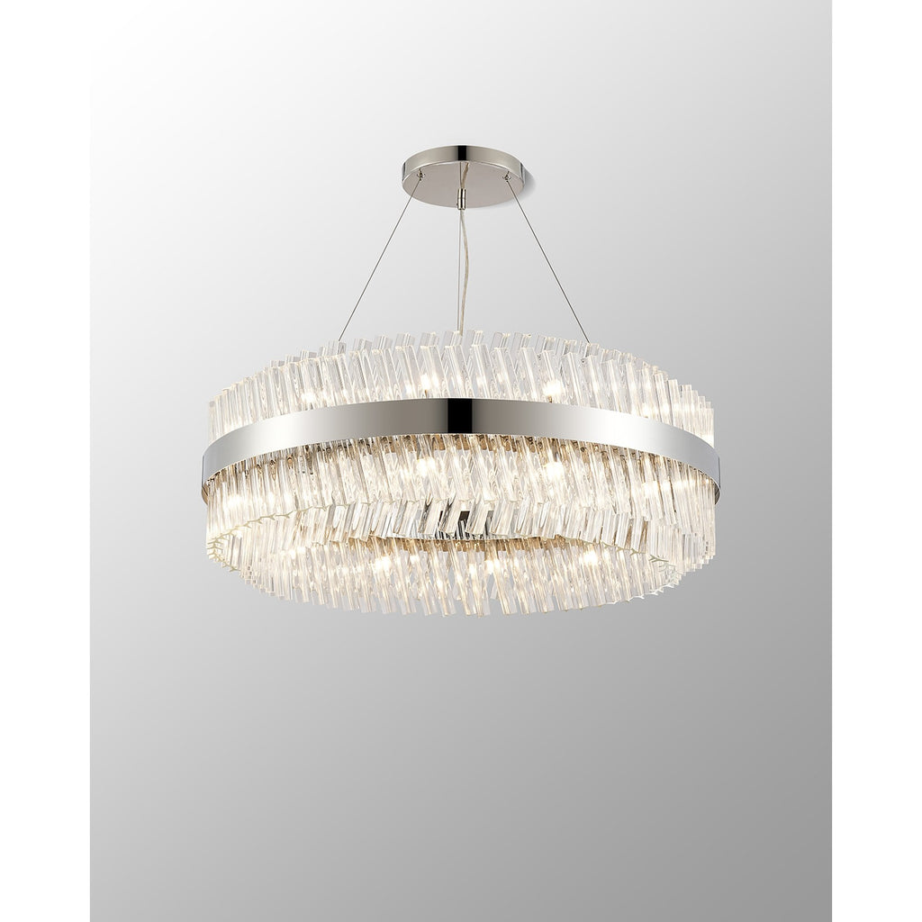 NL9502PN/CL9 Kaffer 24 Light Round Pendant Polished Nickel Clear